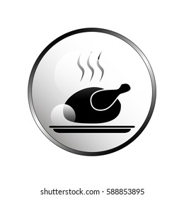 Fried chicken or turkey flat icon.