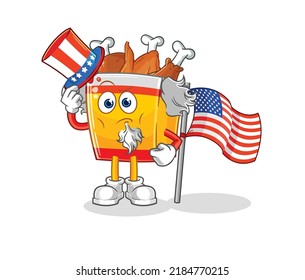 el personaje del tío del pollo frito sam. vector de mascota de dibujos animados