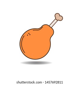 fried chicken vector, fried chicken cartoon illustration.