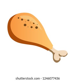 fried chicken vector, drumstick, isolated chicken legs