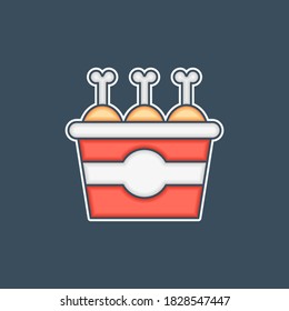 Fried chicken vector icon illustration