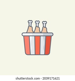 Fried chicken vector icon illustration