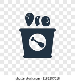 Fried chicken vector icon isolated on transparent background, Fried chicken transparency logo concept