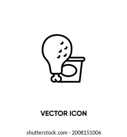 Fried chicken vector icon. Modern, simple flat vector illustration for website or mobile app.Chicken symbol, logo illustration. Pixel perfect vector graphics	