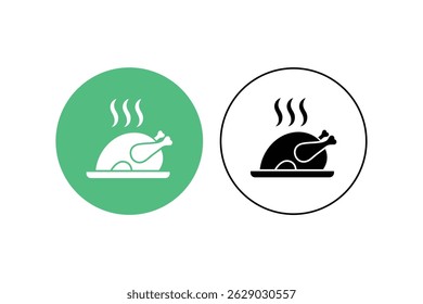 Fried Chicken Vector Icons Pack, fried chicken flat icon, crispy chicken vector art, grilled chicken icons