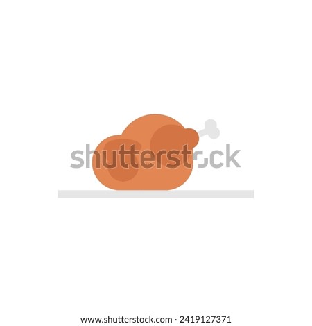 Fried Chicken vector illustration, cooked chicken flat icon
