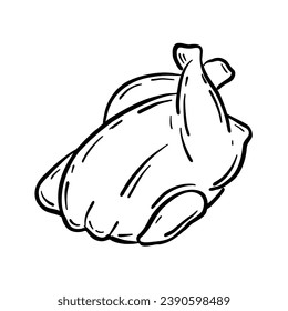 Fried chicken. Vector illustration in doodle style