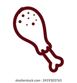 Fried chicken vector illustration flat design lineart