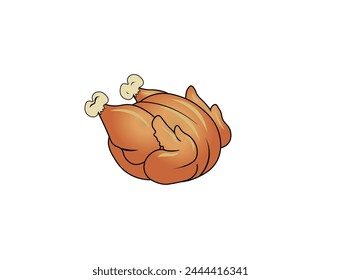 Fried chicken vector illustration on white background