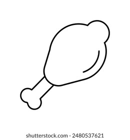 Fried Chicken vector line art icon