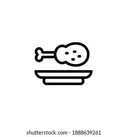 fried chicken vector line icon