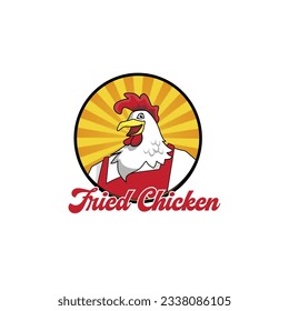 Fried chicken vector logo with a rooster image 
