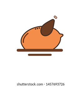 fried chicken vector, fried chicken on plate illustration.