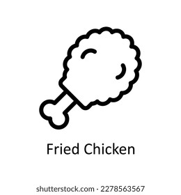 Pollo frito Vector       iconos de esquema. Material gráfico simple