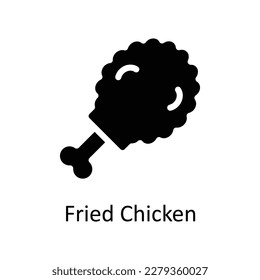 Fried chicken Vector       Solid Icons. Simple stock illustration stock