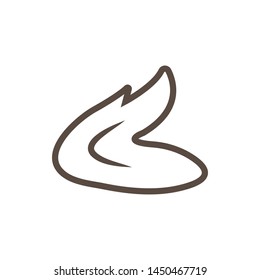 fried chicken wing icon logo illustration vector 