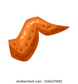 Fried chicken wing illustration. Fast food snack.