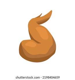 Fried chicken wing isolated on a white background.Vector illustration for fast food restaurants.