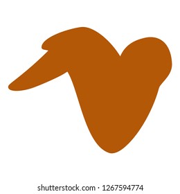 Fried chicken wing vector icon on a white background. An isolated flat icon illustration of fried chicken wing with nobody.
