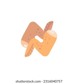 Fried chicken wings flat icon, vector sign, colorful pictogram isolated on white. Symbol, logo illustration. Flat style design