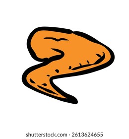 fried chicken wings happy eid mubarak doodle vector illustration hand drawn cartoon