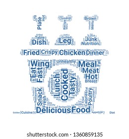 fried chicken word cloud. tag cloud about fried chicken.