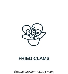 Fried Clams icon. Line simple icon for templates, web design and infographics