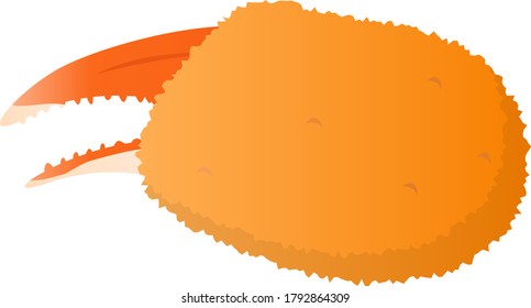 Ilustración vectorial aislada de la clavija de cangrejo frito
