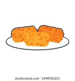 Fried croquettes on plate illustration