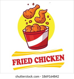 Flying Fried Chicken Bucket Cartoon Vector Stock Vector (Royalty Free ...