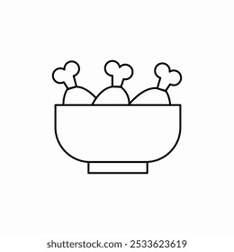 fried drumsticks icon sign vector