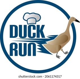 Fried duck restaurant logo vector