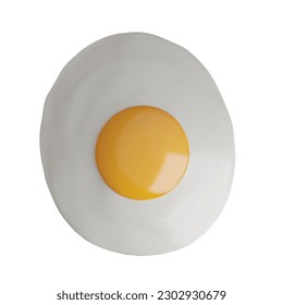 a fried egg 3d object vector for Easter