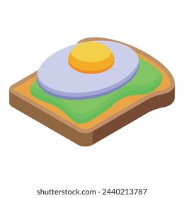 Fried egg avocado toast icon isometric vector. Bread food. Natural lunch