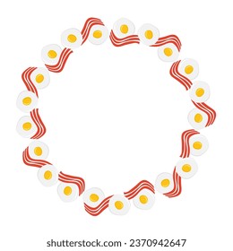 fried egg and bacon art drawn round frame