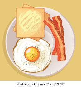fried egg bacon and bread breakfast