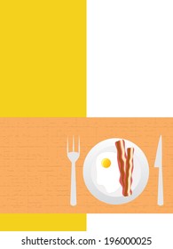 Fried egg and bacon flat design