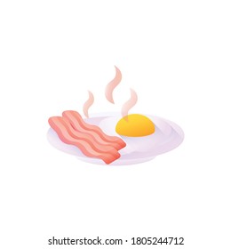 fried egg with bacon icon