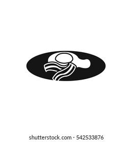 fried egg and bacon icon illustration isolated vector sign symbol