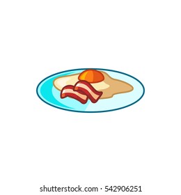 fried egg and bacon icon illustration isolated vector sign symbol