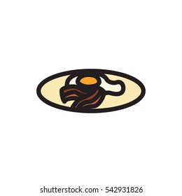 fried egg and bacon icon illustration isolated vector sign symbol