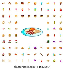 fried egg and bacon icon illustration isolated vector sign symbol