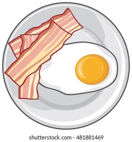 fried egg with bacon on plate