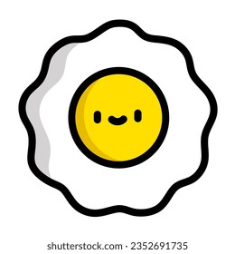 Fried egg black icon isolated on white background