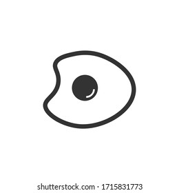 Fried egg black icon on white background.