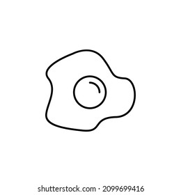 Icono negro de huevo frito en fondo blanco