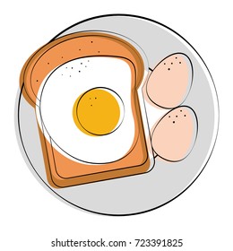 fried egg and bread slice food related image