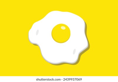  Fried egg breakfast cartoon icon isolated. Flat omelet meal yolk logo shape symbol design 5 7 8