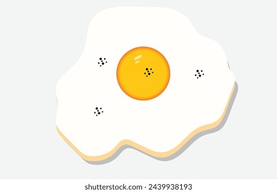 Fried egg breakfast cartoon icon isolated. Flat omelet meal yolk logo shape symbol design  3 2 2