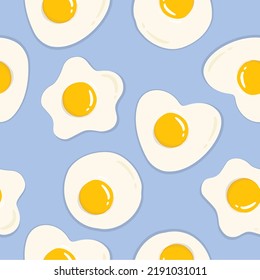Fried egg for breakfast concept seamless pattern
(Star, Round and Heart shape)